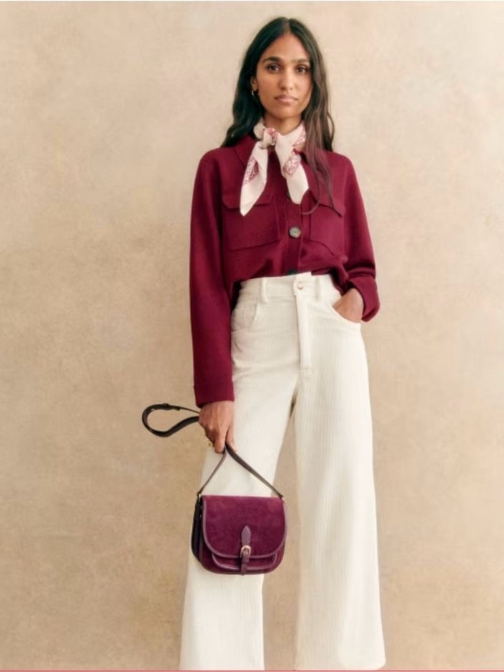NWT Sezane Le Crop Ecru - Size 6 - Picture 2 of 7